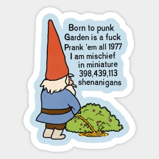 Born to Punk Garden Gnome Sticker